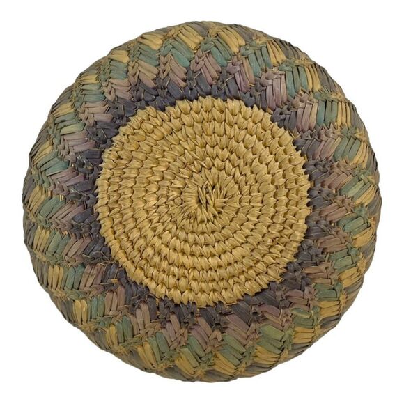 Handwoven Papago Herb Basket With Lid 5"x4.5" Soutwest Rustic Storage Container - Picture 3 of 6